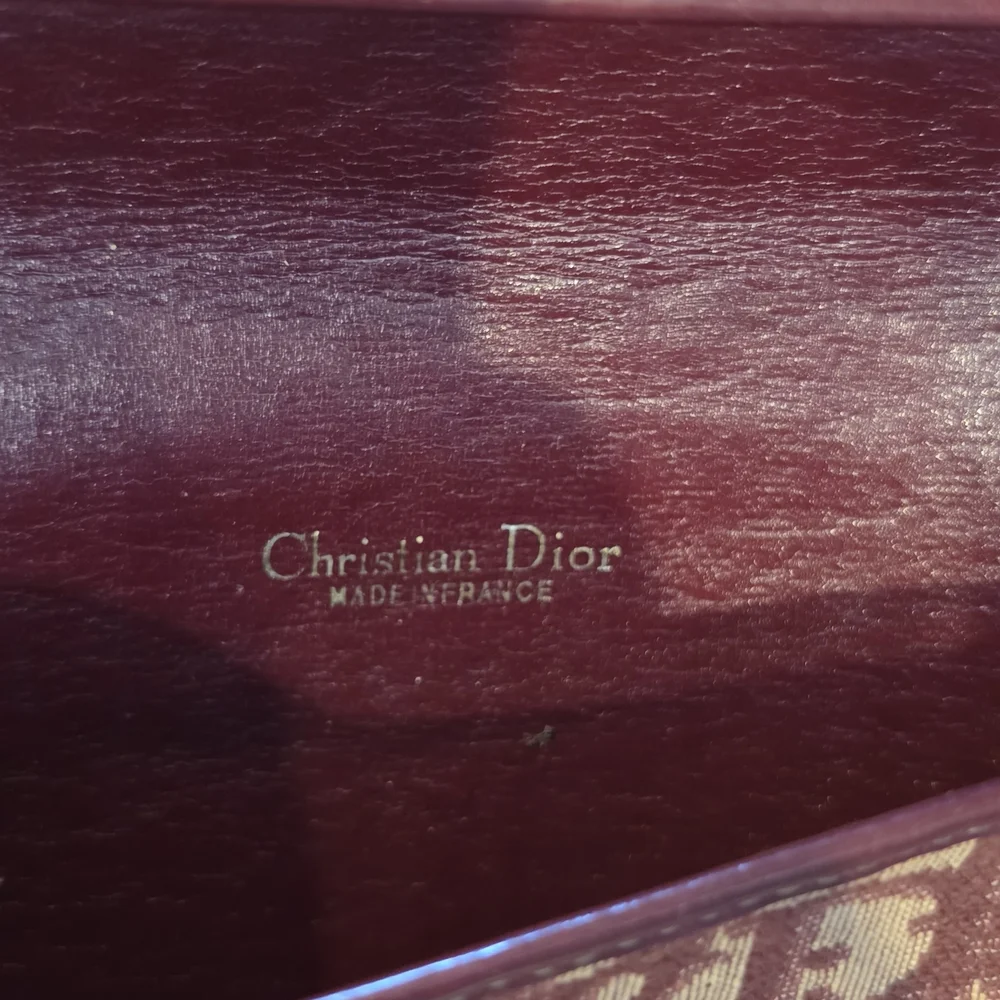 Dior Burgundy Leather Logo Envelope Clutch - Picture 3 of 4